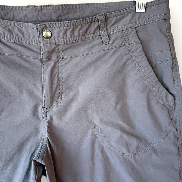 Eddie Bauer Travex Cargo Capri Active Pants Mid Rise Drawcord Hem Size 14 Gray - Picture 7 of 16